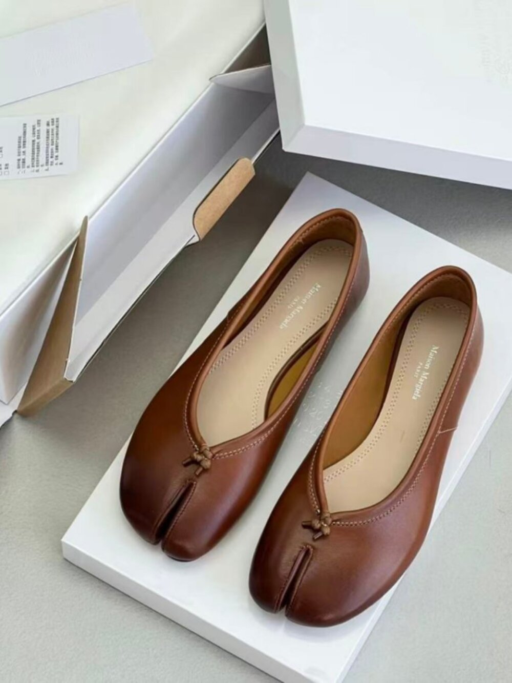 Maison Margiela Brown Tabi Ballerina Flats